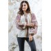 Embroidered blouse "Luxury" brown on beige